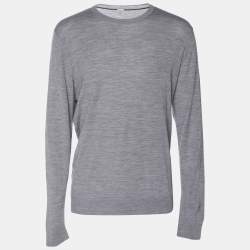 Pre Owned Elevety Grey Merino Wool Knit Full Sleeve T-Shirt XL