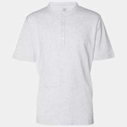 Pre Owned Elevety Grey Jersey Henley T-Shirt XL