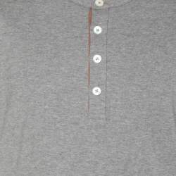 Elevety Dark Grey Jersey Henley T-Shirt XL