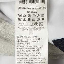 مملوكة مسبقًا Eleventy Grey Linen & Wool Blend Shorts L  