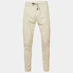 مملوكة مسبقًا Eleventy Beige Cotton Drawstring Trousers L