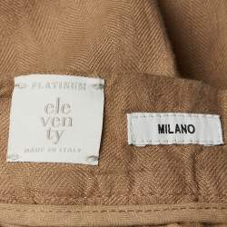 Pre Owned بنطلون إليفنتي كتان بني مقاس كبير