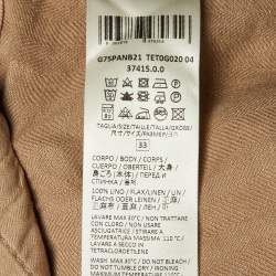 Pre Owned بنطلون إليفنتي كتان بني مقاس كبير