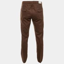 Pre Owned بنطلون إليفنتي صوف بني مقاس كبير