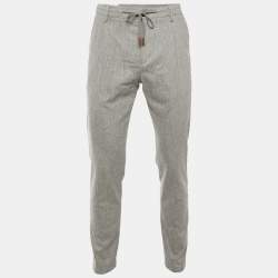 مملوكة مسبقًا Eleventy Grey Wool Jogger Pants M