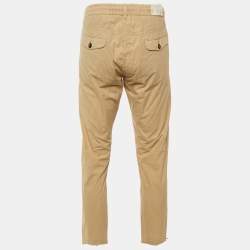 مملوكة مسبقًا Eleventy Beige Striped Cotton Blend Trousers L