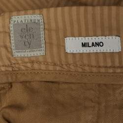 مملوكة مسبقًا Eleventy Beige Striped Cotton Blend Trousers L