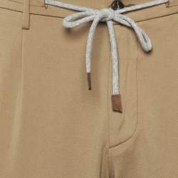 مملوكة م سبقًا Eleventy Beige Cotton Blend Drawstring Trousers L