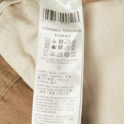 Pre Owned بنطالون إليفنتي كتان كاكي برباط مقاس متوسط