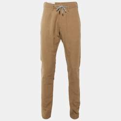مملوكة مسبقًا Eleventy Khaki Linen Drawstring Trousers M 