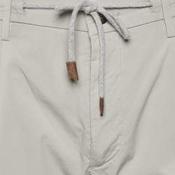 مملوكة مسبقًا بنطلون إليفنتي قطن رمادي برباط مقاس كبير