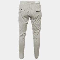 مملوكة مسبقًا بنطلون إليفنتي قطن رمادي برباط مقاس كبير