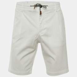 Pre Owned   Eleventy White Cotton Bermuda Shorts L