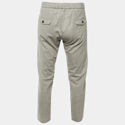 Pre Owned Eleventy Grey Wool Drawstring Waist Pants M/ Waist 33"