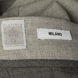 Pre Owned Eleventy Grey Wool Drawstring Waist Pants M/ Waist 33"