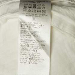 Pre Owned بنطلون إليفنتي قطن أبيض مزخرف مقاس كبير/محيط خصر 33 بوصة