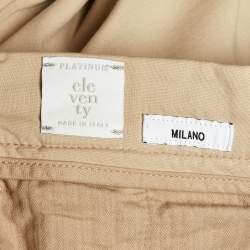 Pre Owned بنطلون إليفنتي مزيج قطن بيج بخصر مطاطي مقاس متوسط/محيط الخصر 32 بوصة