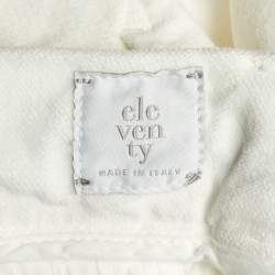 Pre Owned بنطلون إليفنتي قطن أبيض فيلور برباط خصر مقاس متوسط