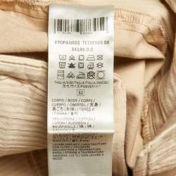 مملوكة مسبقًا بنطلون إليفننتي قطن بيج برباط مقاس وسط 32 بوصة