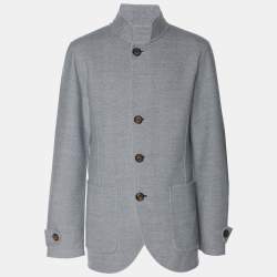 Eleventy Blue/Grey Wool Reversible Jacket XXL