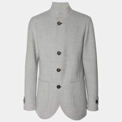 Eleventy Blue/Grey Wool Reversible Jacket XXL