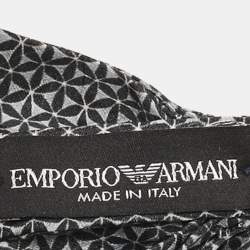 Emporio Armani Grey Patterned Cotton Bow Tie 
