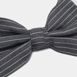 Pre Owned ربطة عنق إمبريو أرماني بابيليون معقود مخطط رمادي