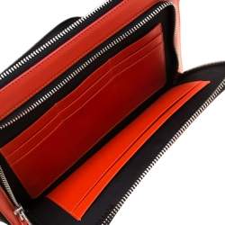 Pre Owned Emporio Armani Coral Orange Leather Zip Around iPad Case