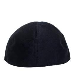 Pre Owned Emporio Armani Blue Logo Patterned Baseball Cap Size L