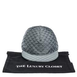 مملوكة مسبقًا Emporio Armani Platinum Blue Logo Pattern Baseball Cap M