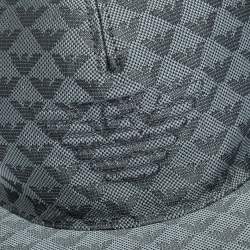مملوكة مسبقًا Emporio Armani Platinum Blue Logo Pattern Baseball Cap M