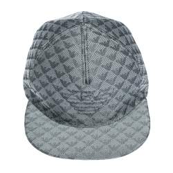 مملوكة مسبقًا Emporio Armani Platinum Blue Logo Pattern Baseball Cap M