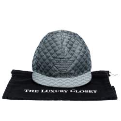 Pre Owned Emporio Armani Slate Grey Logo Detail Baseball Cap M