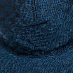 Pre Owned Emporio Armani Blue Logo Detail Baseball Cap L