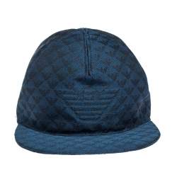 Pre Owned Emporio Armani Blue Logo Detail Baseball Cap L