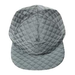 Pre Owned Emporio Armani Platinum Blue Logo Pattern Baseball Cap M