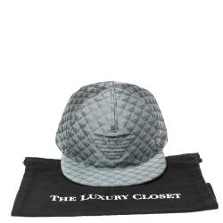 Pre Owned Emporio Armani Platinum Blue Logo Pattern Baseball Cap M