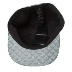Pre Owned Emporio Armani Platinum Blue Logo Pattern Baseball Cap M