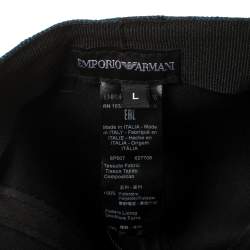 Pre Owned Emporio Armani Blue Logo Pattern Baseball Cap L