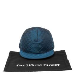 Pre Owned Emporio Armani Blue Logo Pattern Baseball Cap L