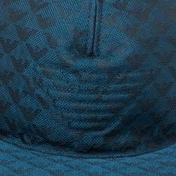 Pre Owned Emporio Armani Blue Logo Pattern Baseball Cap L