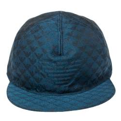 Pre Owned Emporio Armani Blue Logo Pattern Baseball Cap L