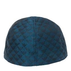 Pre Owned Emporio Armani Royal Blue Logo Pattern Baseball Cap M