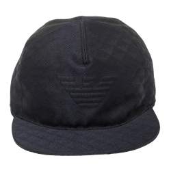 Pre Owned Emporio Armani Navy Blue Logo Detail Baseball Cap M