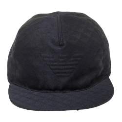 Pre Owned Emporio Armani Navy Blue Logo Detail Baseball Cap L