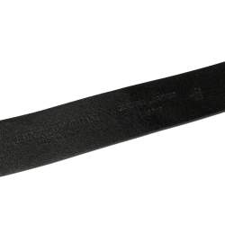 Pre Owned Emporio Armani Black Embossed Logo Leather Douglas Classic Belt 105CM