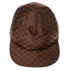 Emporio Armani Brown Monogram Pattern Baseball Cap S