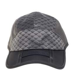 Pre Owned Emporio Armani Grey All Over Eagle Pattern Baseball Hat S/M