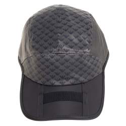 Pre Owned Emporio Armani Grey All Over Eagle Pattern Baseball Hat S/M