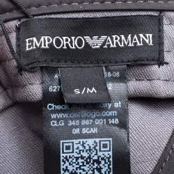 Pre Owned Emporio Armani Grey All Over Eagle Pattern Baseball Hat S/M